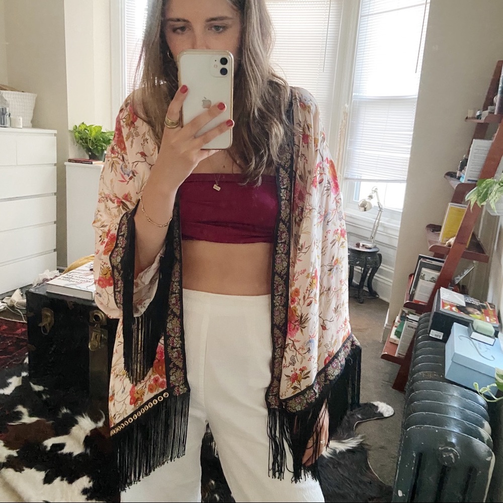 silk fringed kimono from the kooples